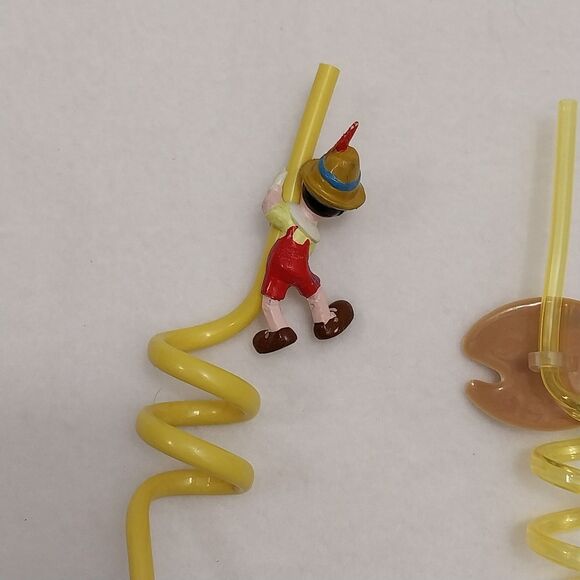 Vintage Pinocchio Applause Curly Swirl Straw And Art Disney #J105 - Picture 7 of 10
